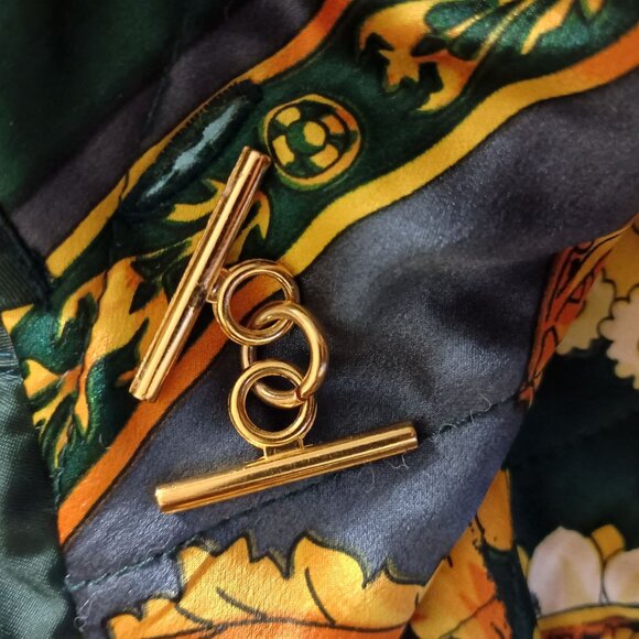 Vintage Reversible Jacket Womens XL Italian Scarf Print Quilted 80s Art to Wear - Picture 6 of 15